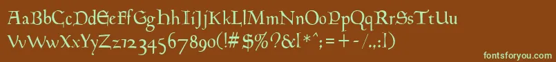 Milwich Font – Green Fonts on Brown Background