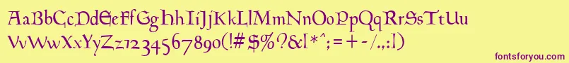 Milwich Font – Purple Fonts on Yellow Background