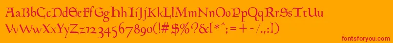 フォントMilwich – オレンジの背景に赤い文字