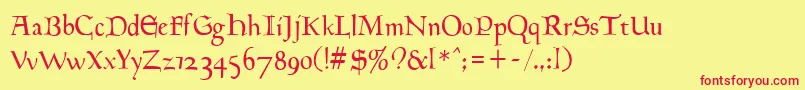 Milwich Font – Red Fonts on Yellow Background