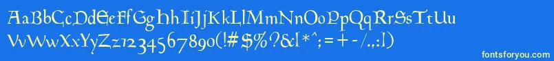 Milwich Font – Yellow Fonts on Blue Background