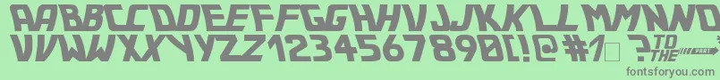 フォントBttf – 緑の背景に灰色の文字