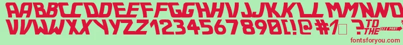 Bttf Font – Red Fonts on Green Background