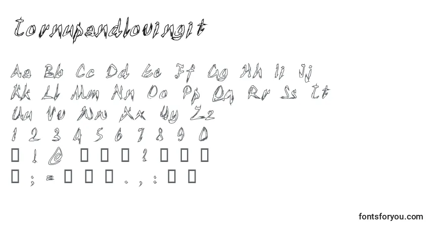 A fonte Tornupandlovingit – alfabeto, números, caracteres especiais