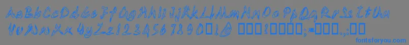 Tornupandlovingit-Schriftart – Blaue Schriften auf grauem Hintergrund