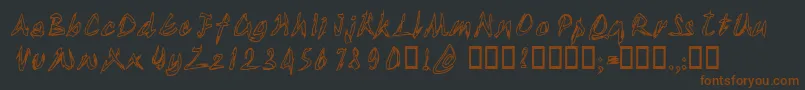 Tornupandlovingit-Schriftart – Braune Schriften auf schwarzem Hintergrund