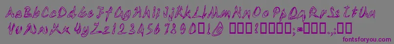 Tornupandlovingit-Schriftart – Violette Schriften auf grauem Hintergrund