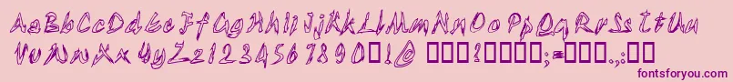 Tornupandlovingit Font – Purple Fonts on Pink Background