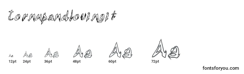 Größen der Schriftart Tornupandlovingit