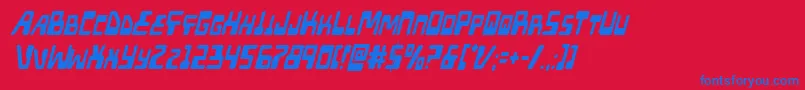 フォントXpedcondital – 赤い背景に青い文字