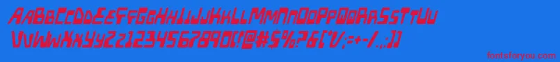 Xpedcondital Font – Red Fonts on Blue Background