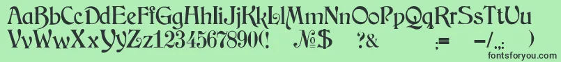 フォントJmhArkham – 緑の背景に黒い文字