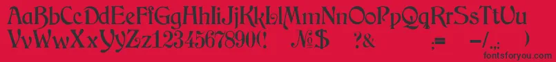 Czcionka JmhArkham – czarne czcionki na czerwonym tle