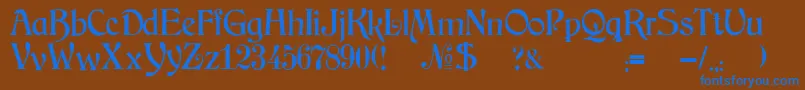 JmhArkham Font – Blue Fonts on Brown Background