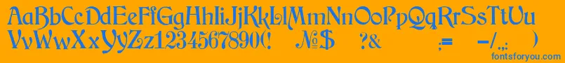 JmhArkham Font – Blue Fonts on Orange Background