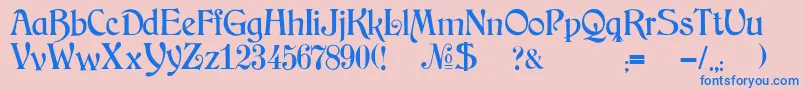 JmhArkham Font – Blue Fonts on Pink Background