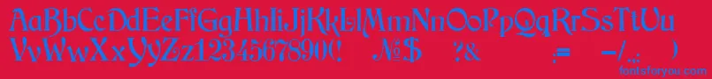 JmhArkham Font – Blue Fonts on Red Background