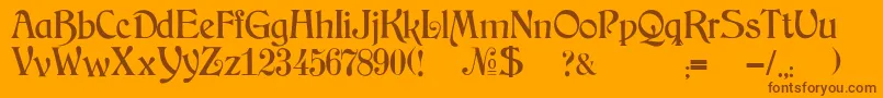 JmhArkham Font – Brown Fonts on Orange Background