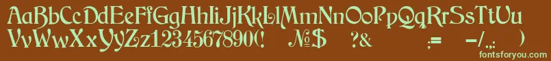 JmhArkham Font – Green Fonts on Brown Background