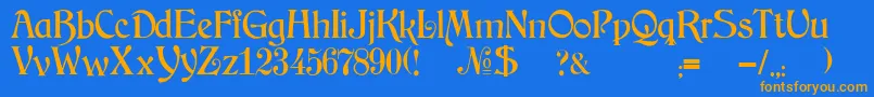 JmhArkham Font – Orange Fonts on Blue Background