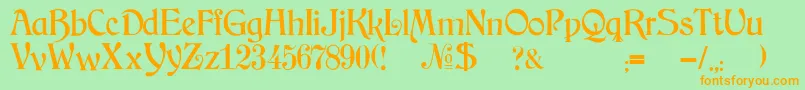 JmhArkham-Schriftart – Orangefarbene Schriften auf grünem Hintergrund