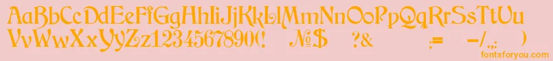 JmhArkham Font – Orange Fonts on Pink Background