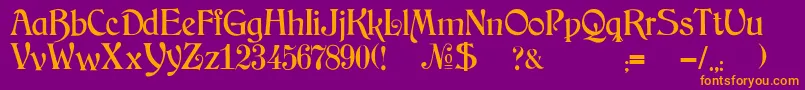 JmhArkham Font – Orange Fonts on Purple Background