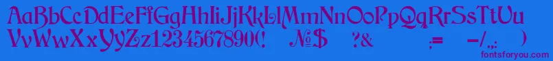JmhArkham Font – Purple Fonts on Blue Background