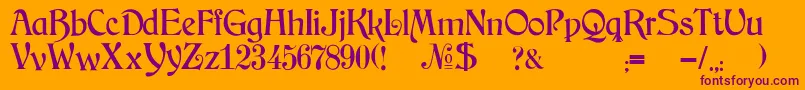 JmhArkham Font – Purple Fonts on Orange Background