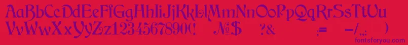 Fonte JmhArkham – fontes roxas em um fundo vermelho