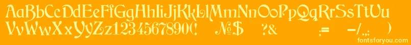 JmhArkham Font – Yellow Fonts on Orange Background