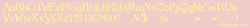 JmhArkham Font – Yellow Fonts on Pink Background