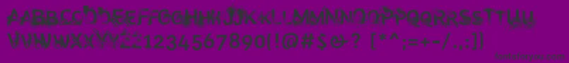 Trashco-Schriftart – Schwarze Schriften auf violettem Hintergrund