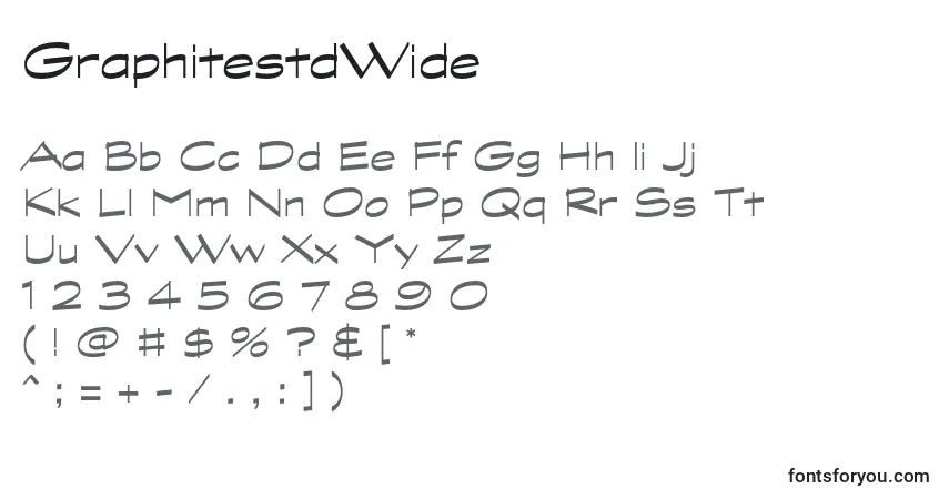 Czcionka GraphitestdWide – alfabet, cyfry, specjalne znaki