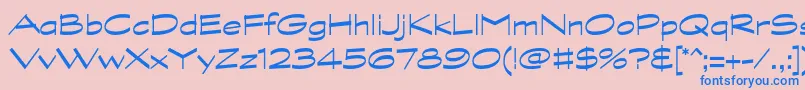 フォントGraphitestdWide – ピンクの背景に青い文字