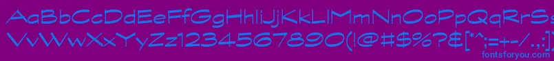 フォントGraphitestdWide – 紫色の背景に青い文字