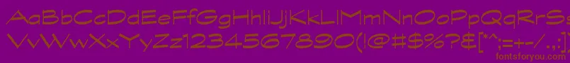 GraphitestdWide-fontti – ruskeat fontit violetilla taustalla
