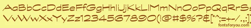 GraphitestdWide Font – Brown Fonts on Yellow Background