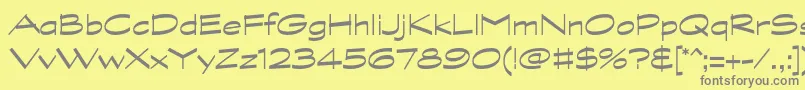 フォントGraphitestdWide – 黄色の背景に灰色の文字