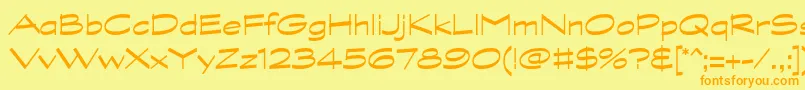 GraphitestdWide-fontti – oranssit fontit keltaisella taustalla