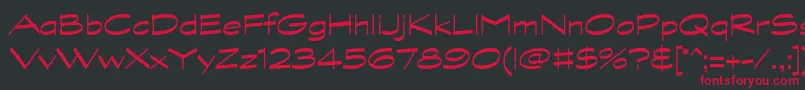 GraphitestdWide Font – Red Fonts on Black Background