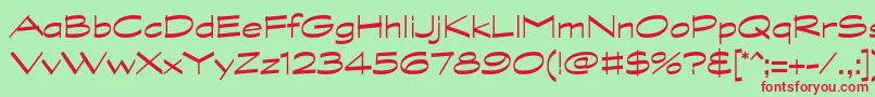 GraphitestdWide Font – Red Fonts on Green Background