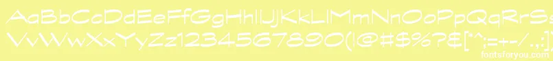 GraphitestdWide-fontti – valkoiset fontit keltaisella taustalla