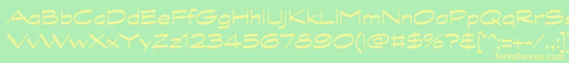 GraphitestdWide-fontti – keltaiset fontit vihreällä taustalla