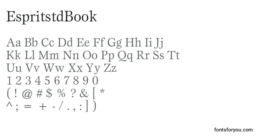 A fonte EspritstdBook – alfabeto, números, caracteres especiais