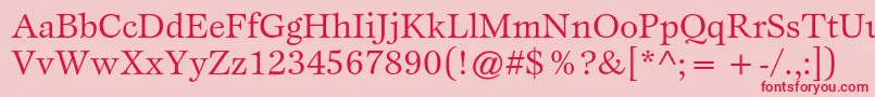 フォントEspritstdBook – ピンクの背景に赤い文字