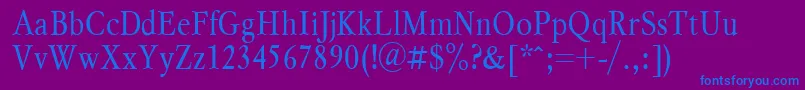 Myslnarrowctt Font – Blue Fonts on Purple Background