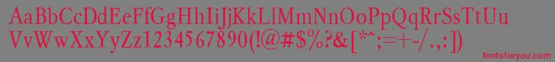 Myslnarrowctt Font – Red Fonts on Gray Background
