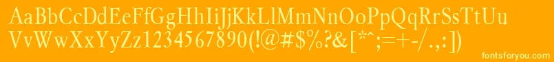 Myslnarrowctt Font – Yellow Fonts on Orange Background
