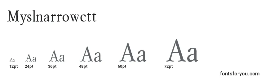 Myslnarrowctt Font Sizes